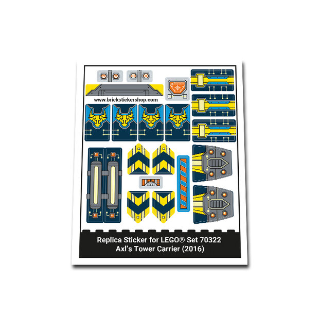 Replica Sticker voor Set 70322 - Axl&#039;s Tower Carrier