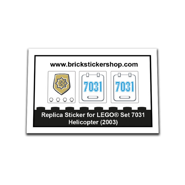 Replacement Sticker for Set 7031 - Helicopter
