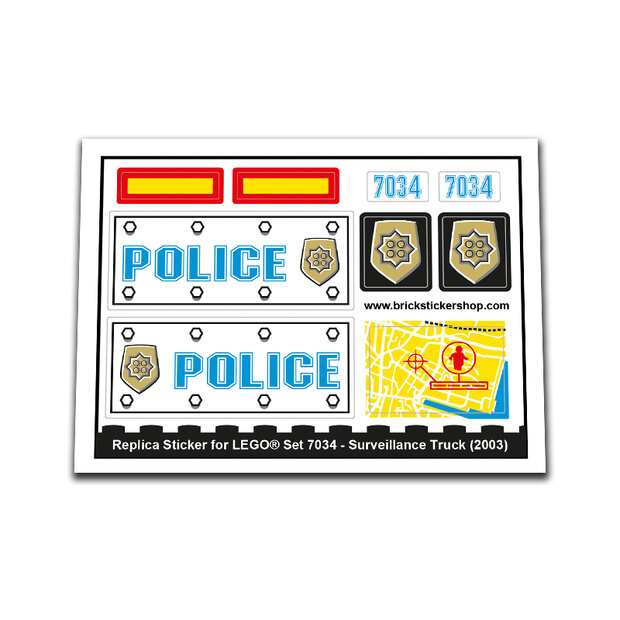 Replacement Sticker for Set 7034 - Surveillance Truck