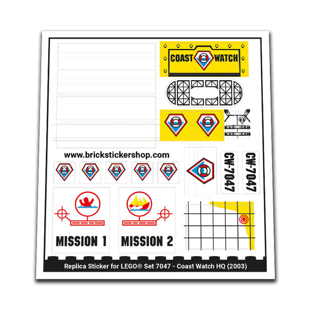 Replacement Sticker for Set 7047 - Coast Watch HQ