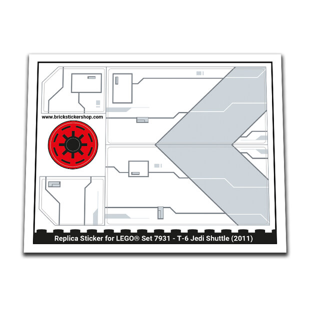 Replica Sticker voor Set 7931 - T-6 Jedi Shuttle