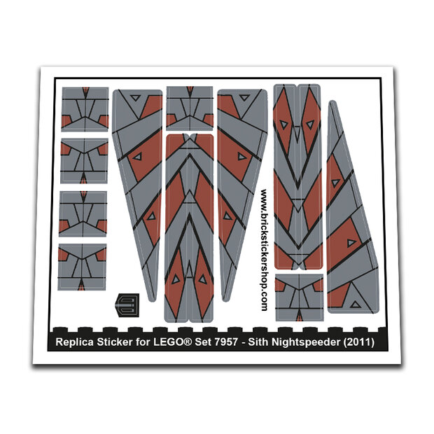 Replica Sticker voor Set 7957 - Sith Nightspeeder