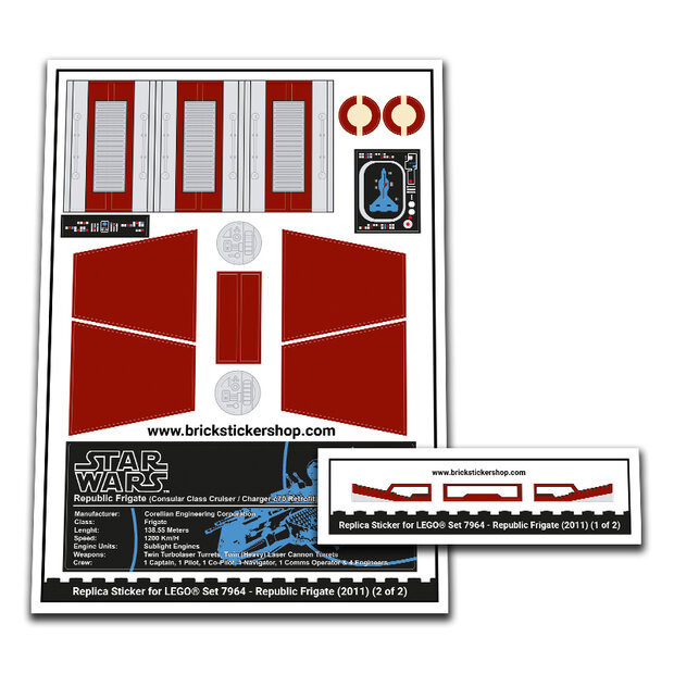 Replica Sticker voor Set 7964 - Republic Frigate