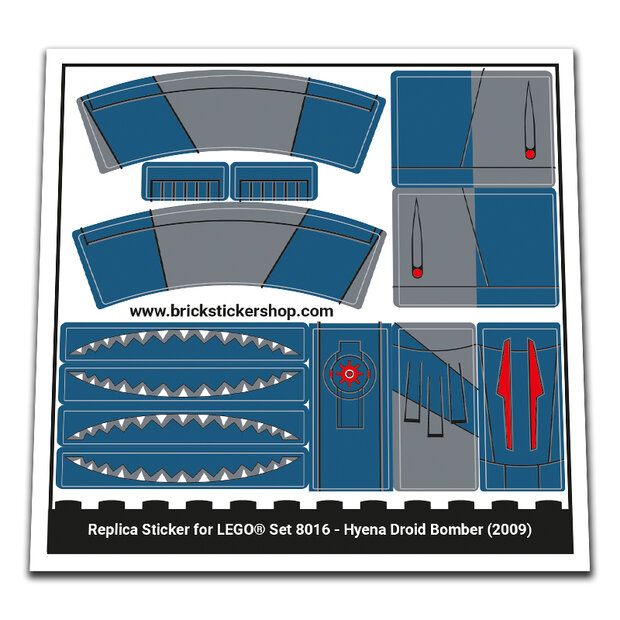 Replica Sticker voor Set 8016 - Hyena Droid Bomber