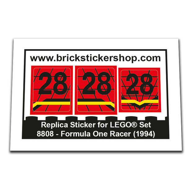 Replacement Sticker for Set 8808 - Formula One Racer