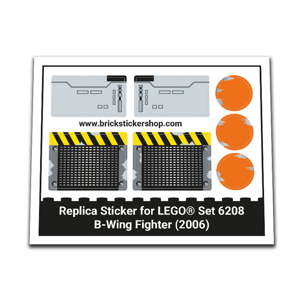 Replica Sticker voor Set 6208 - B-Wing Fighter