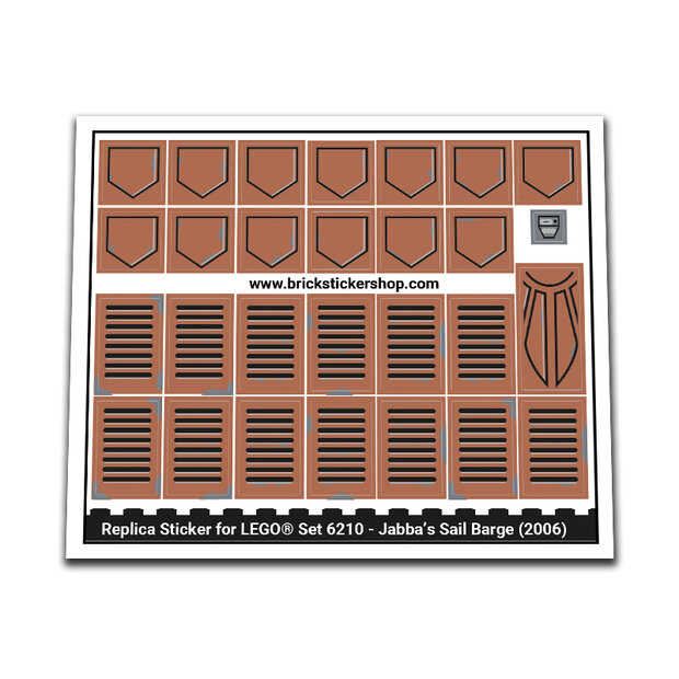 Replica Sticker voor Set 6210 - Jabba&#039;s Sail Barge
