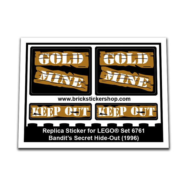 Replica Sticker voor Set 6761 - Bandit&#039;s Secret Hide-Out