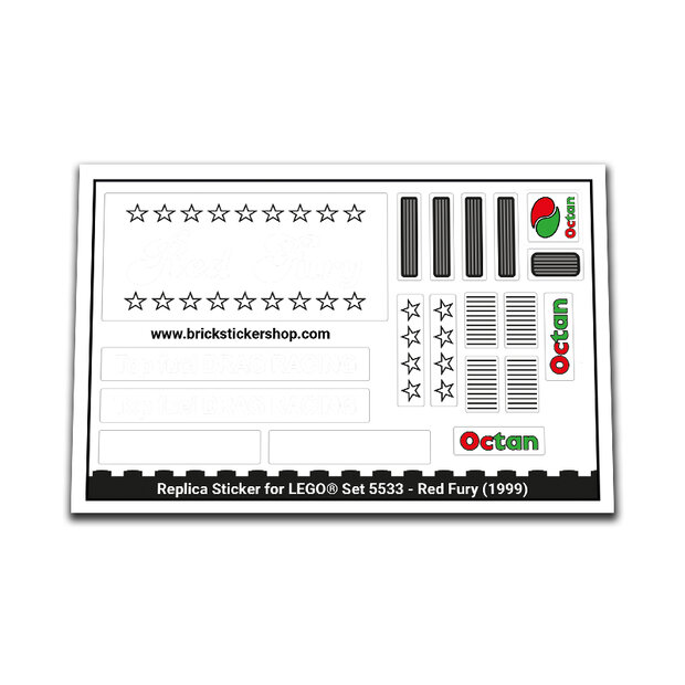 Replacement Sticker for Set 5533 - Red Fury