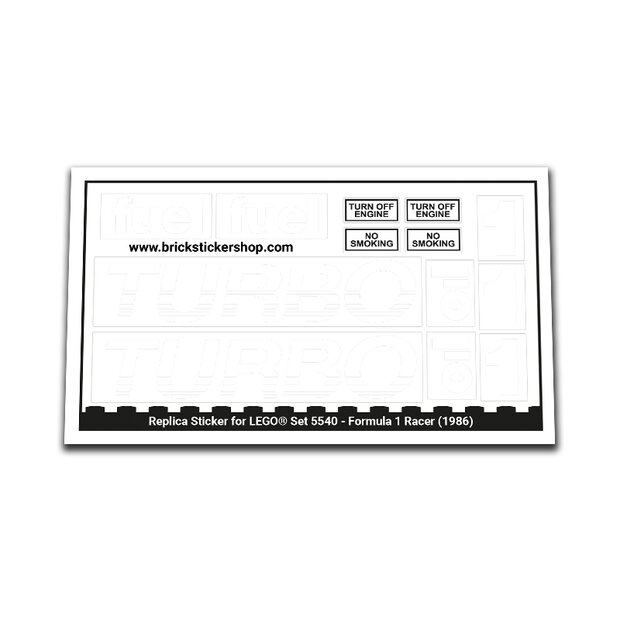 Replacement Sticker for Set 5540 - Formula 1 Racer