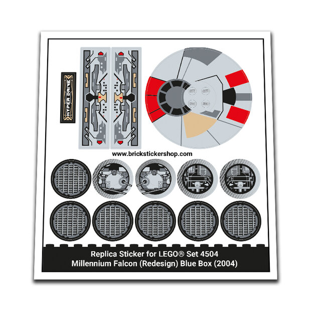 Replica Sticker voor Set 4504 - Millennium Falcon (Redesign) Blue Box