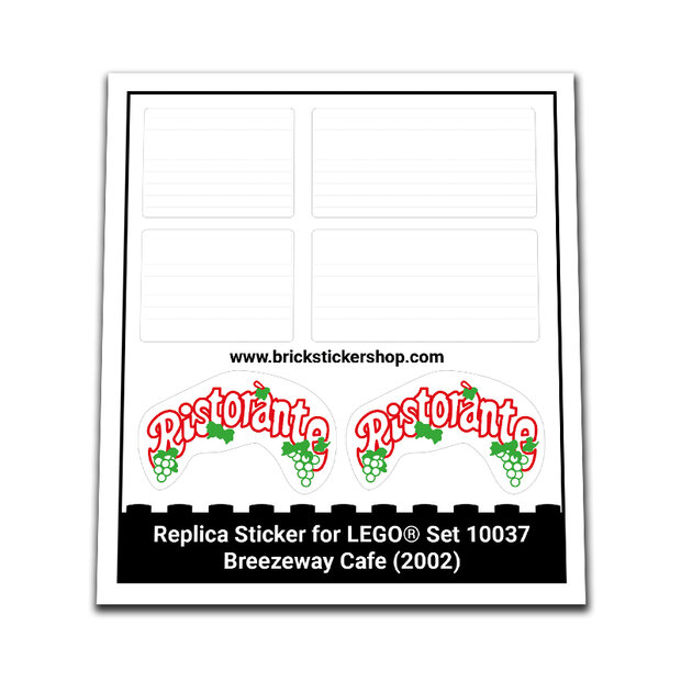Replacement Sticker for Set 10037 - Breezeway Cafe