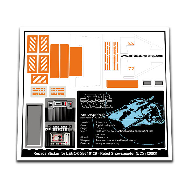 Replacement Sticker for Set 10129 - Rebel Snowspeeder (UCS)