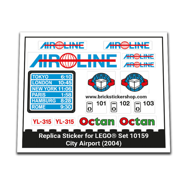 Replacement Sticker for Set 10159 - City Airport