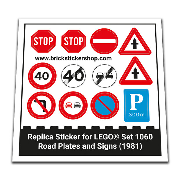 Replacement Sticker for Set 1060 - Road Plates and Signs