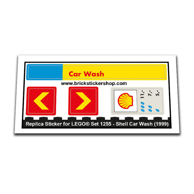 Replica Sticker voor Set 1255 - Shell Car Wash