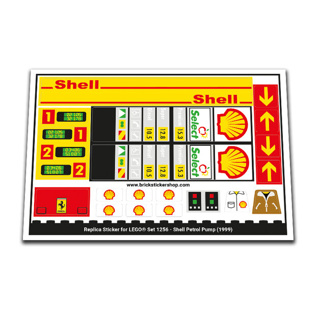 Replica Sticker voor Set 1256 - Shell Petrol Pump