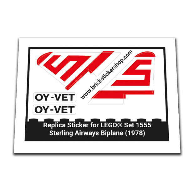 Replica Sticker voor Set 1555 - Sterling Airways Biplane