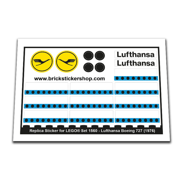 Replica Sticker voor Set 1560 - Lufthansa Boeing 727