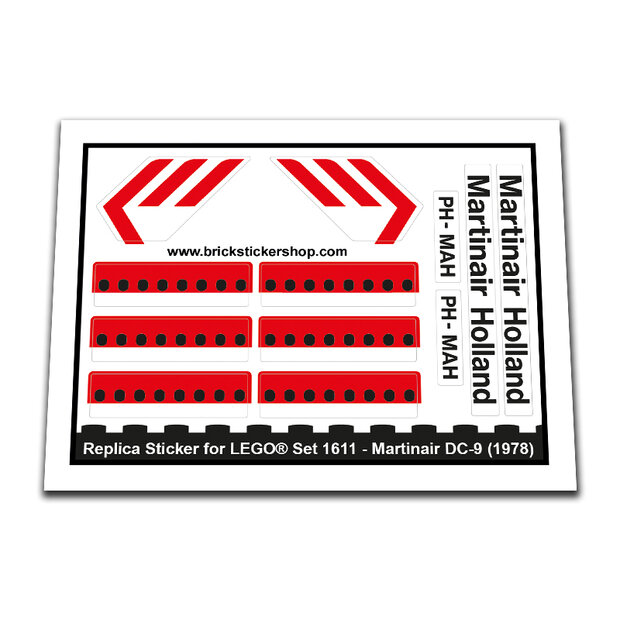 Replica Sticker voor Set 1611 - Martinair DC-9