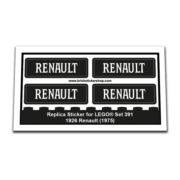 Replica Sticker voor Set 391 - 1926 Renault