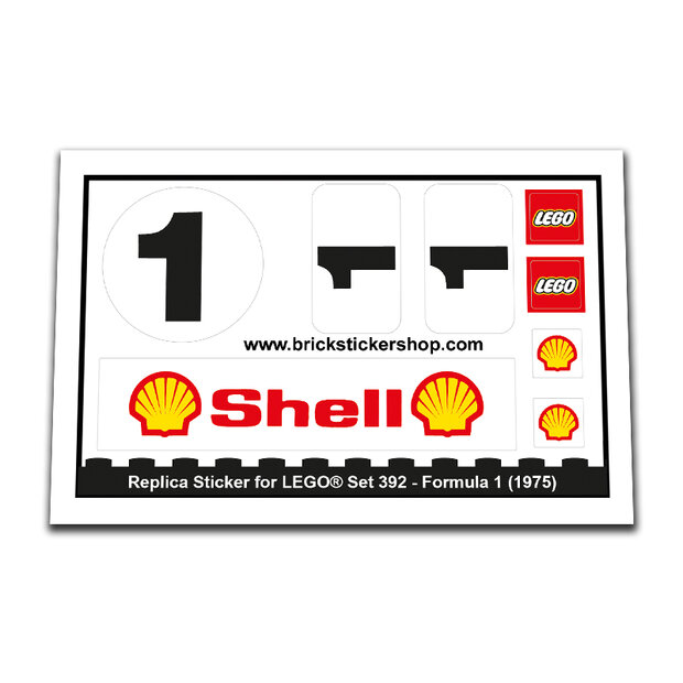 Replica Sticker voor Set 392 - Formula 1