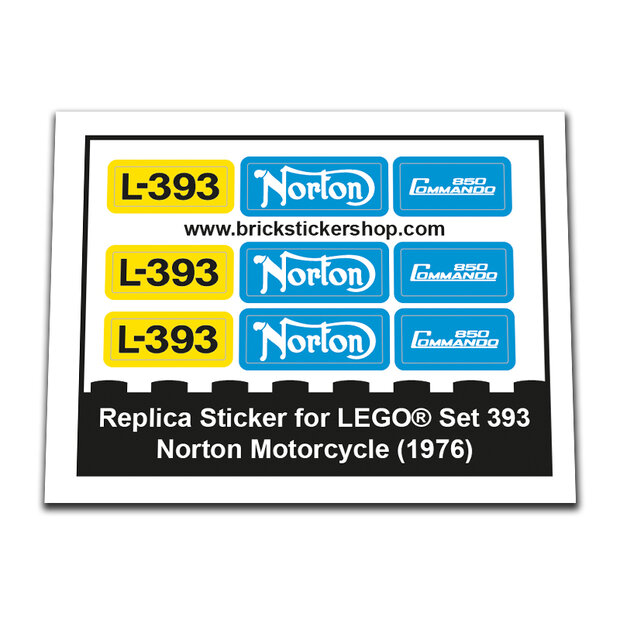 Replica Sticker voor Set 393 - Norton Motorcycle