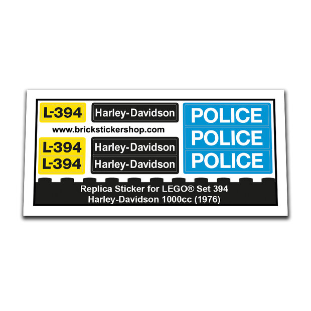 Replica Sticker voor Set 394 - Harley-Davidson 1000cc