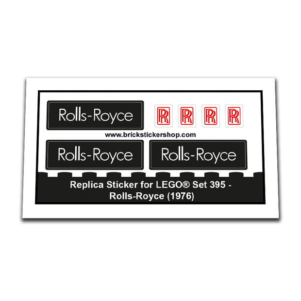 Replica Sticker voor Set 395 - 1909 Rolls-Royce
