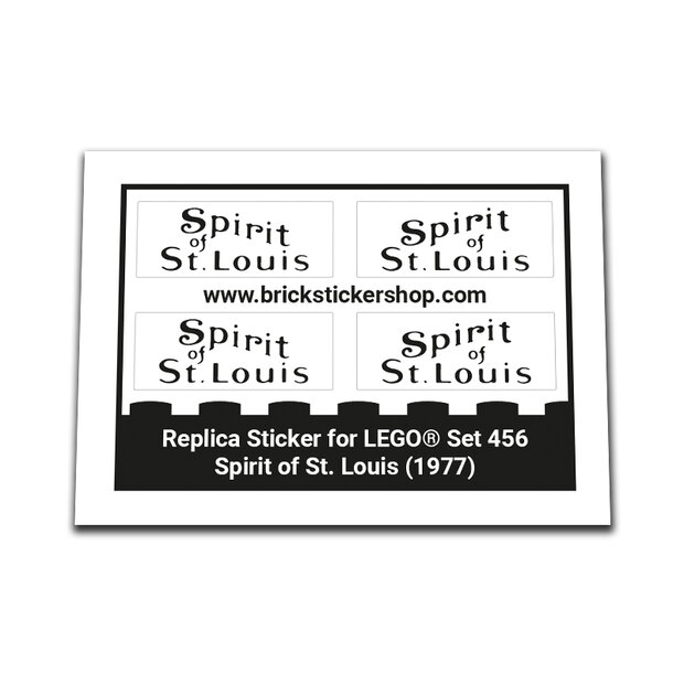 Replica Sticker voor Set 456 - Spirit of St. Louis