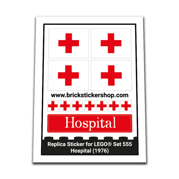 Replacement Sticker for Set 555 - Hospital