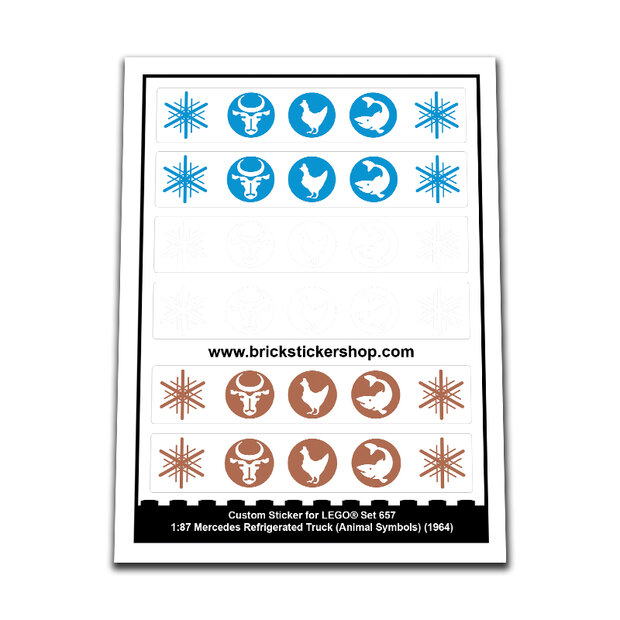 Replacement Sticker for Set 657 - 1:87 Mercedes Refrigerated Truck (Animal Symbols)