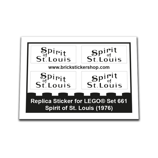 Replica Sticker voor Set 661 - Spirit of St. Louis