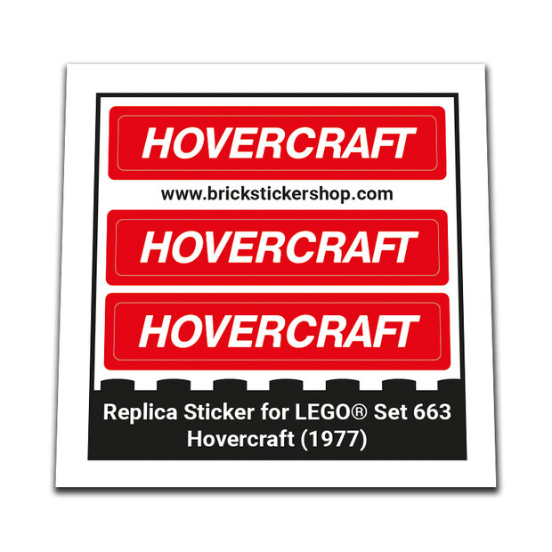 Replacement Sticker for Set 663 - Hovercraft