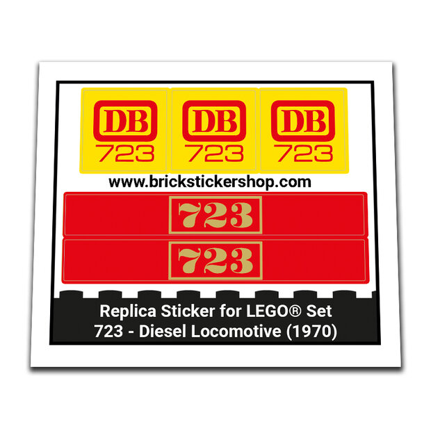 Replacement Sticker for Set 723 - Diesel Locomotive
