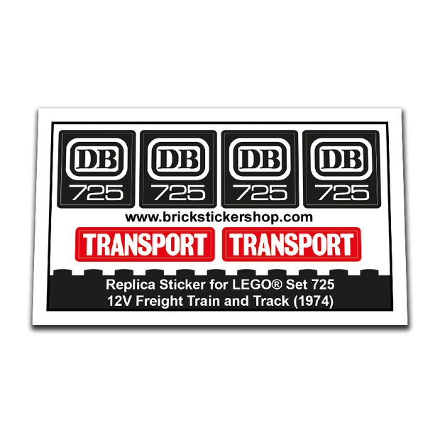 Replacement Sticker for Set 725 - 12V Freight Train and Track
