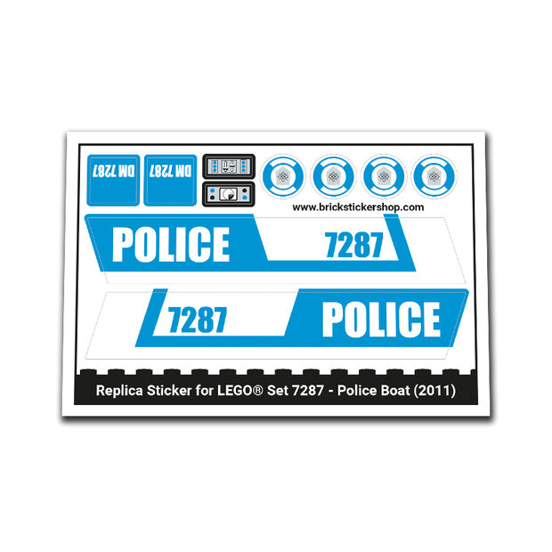 Replica Sticker voor Set 7287 - Police Boat