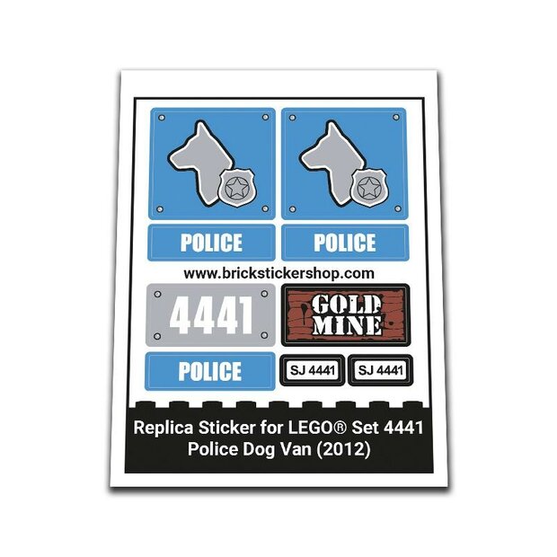 Replica Sticker voor Set 4441 - Police Dog Van