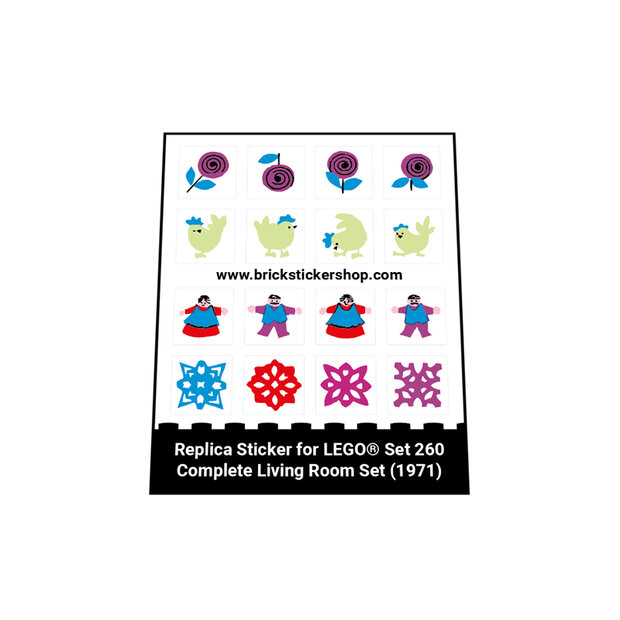 Replacement Sticker for Set 260 - Complete Living Room Set