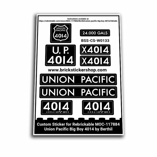 Custom Sticker - Union Pacific Big Boy 4014 door Berthil