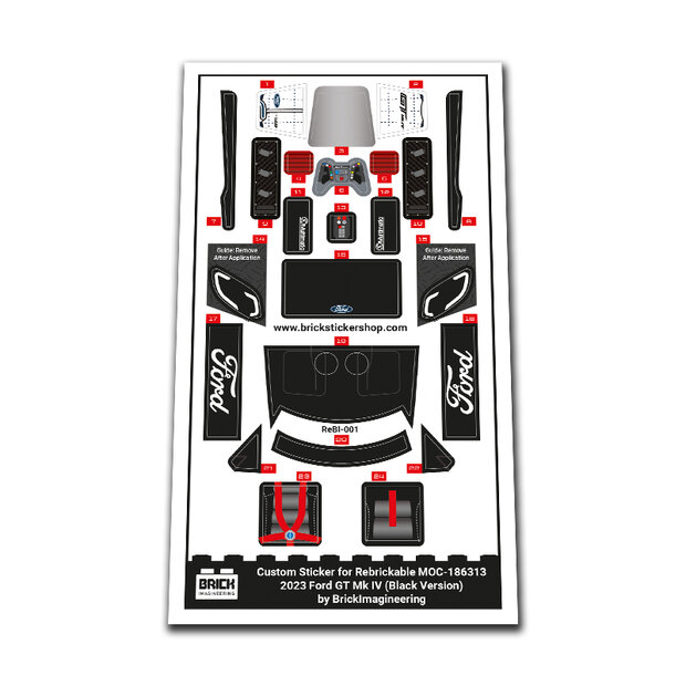 Custom Sticker - Ford GT Mk IV 2023 (Black Version) by BrickImagineering