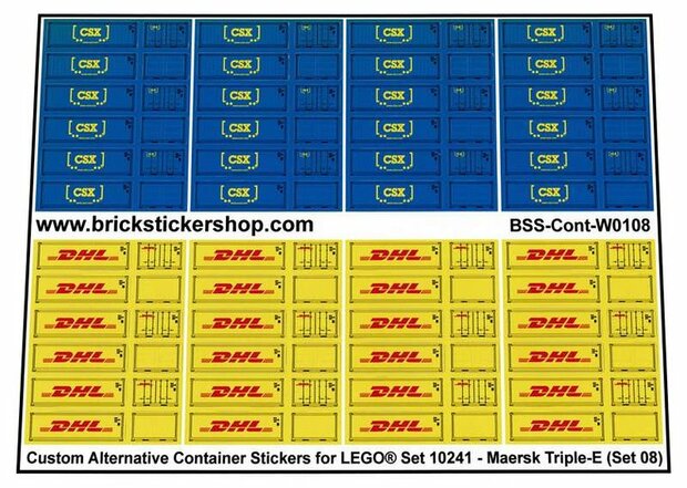 Custom Sticker - Container Sheet 08 for Maersk Line Triple-E