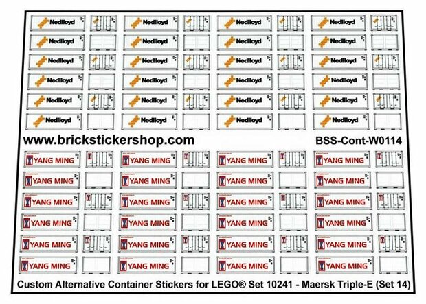 Custom Sticker - Container Sheet 14 for Maersk Line Triple-E