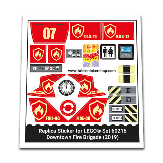 Replacement Sticker for Set 60216 - Downtown Fire Brigade