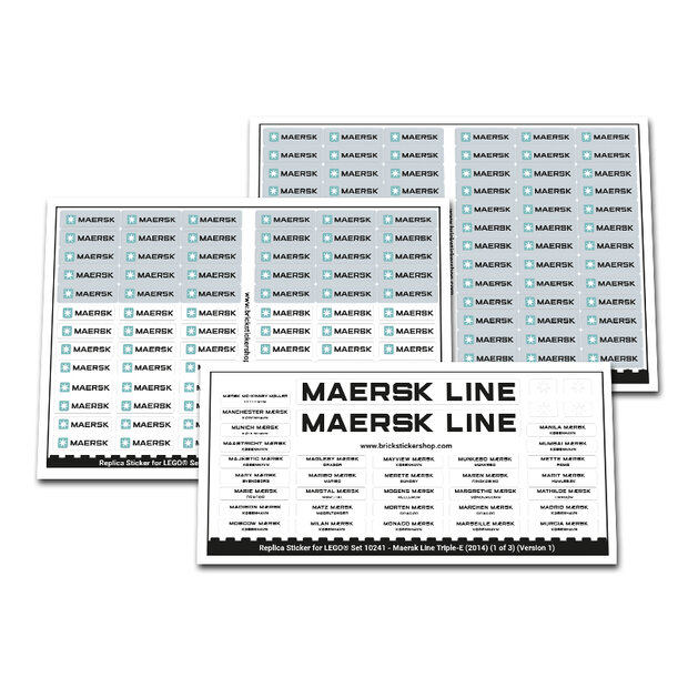Replacement Sticker for Set 10241 - Maersk Line Triple-E (Black Letters)