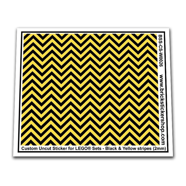 Custom Sticker - Black &amp; Yellow Stripes (2mm)