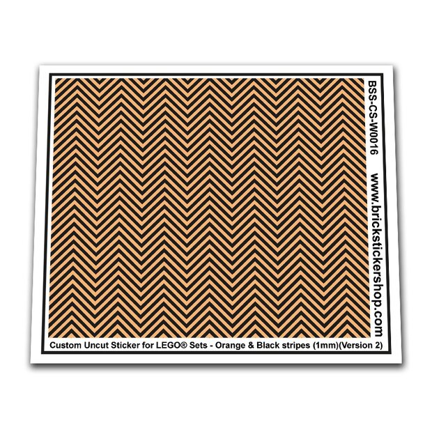 Custom Sticker - Orange &amp; Black Stripes (1mm)