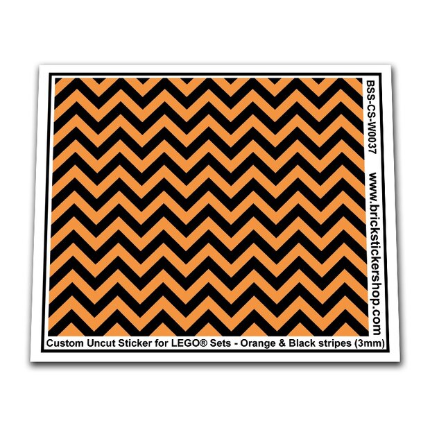 Custom Sticker - Orange &amp; Black Stripes (3mm)
