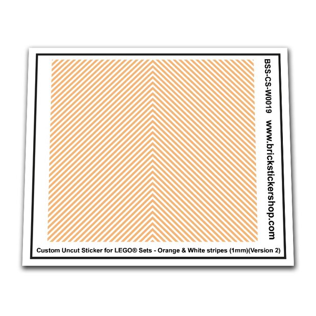 Custom Sticker - Orange &amp; White Stripes (1mm)(V2)
