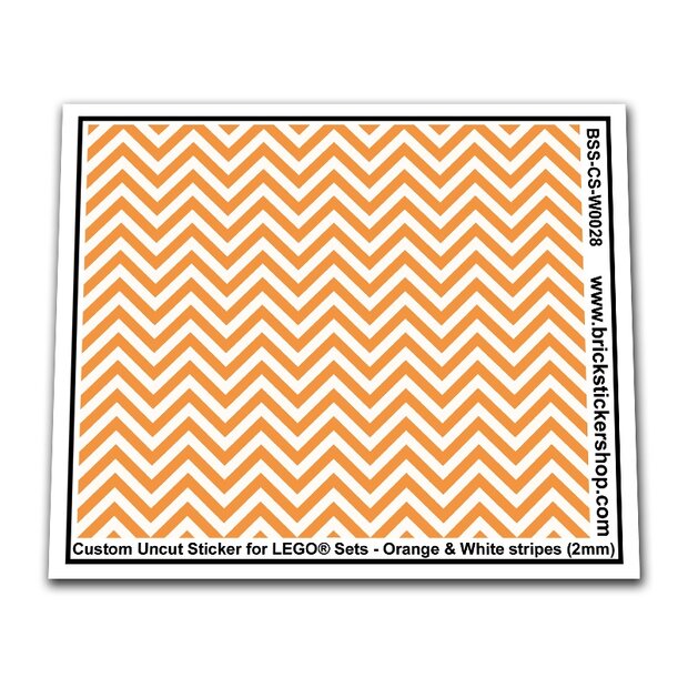 Custom Sticker - Orange &amp; White Stripes (2mm)